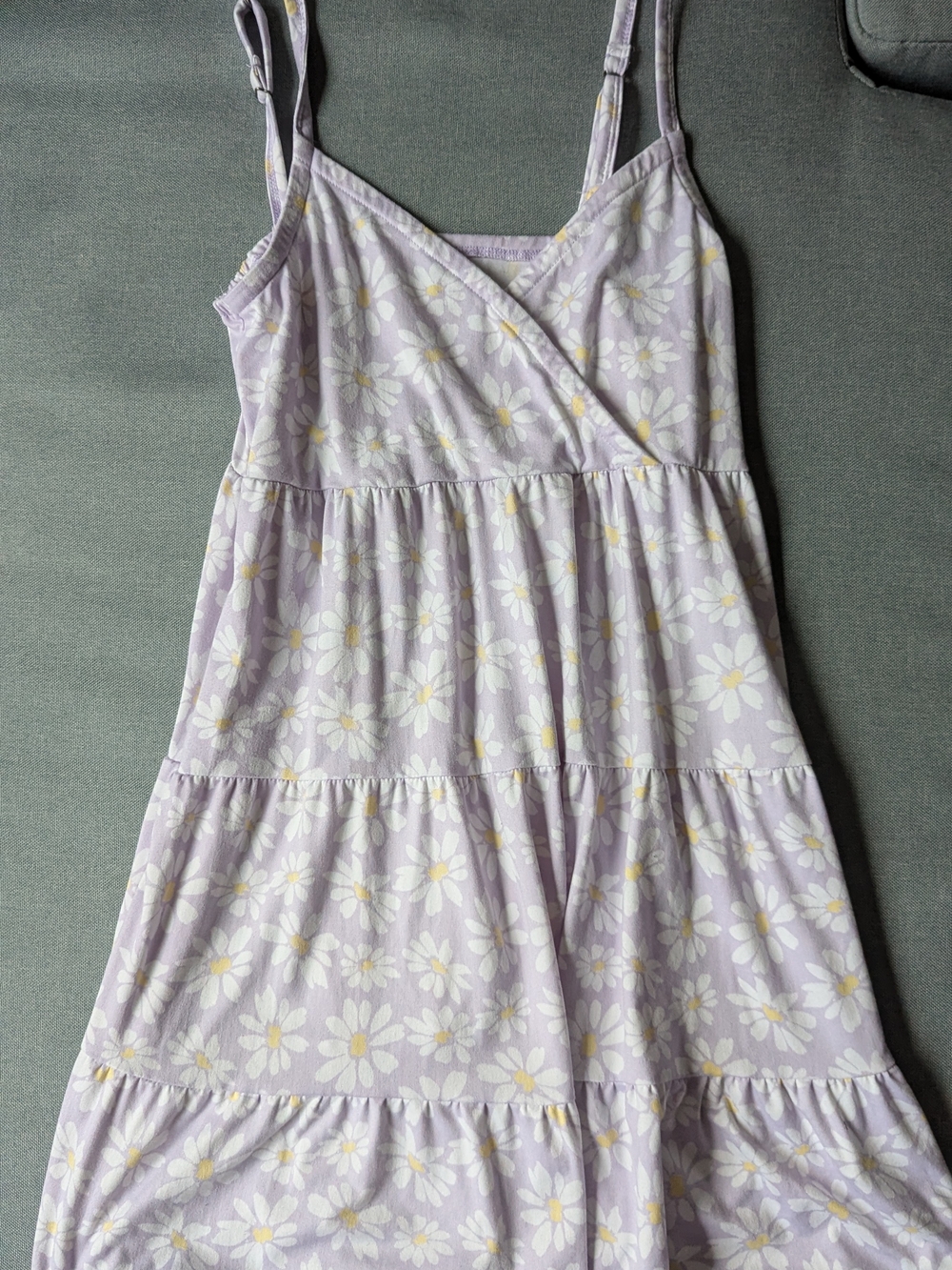 Hollister Lavender Daisy Tiered Sundress with Yellow Centers